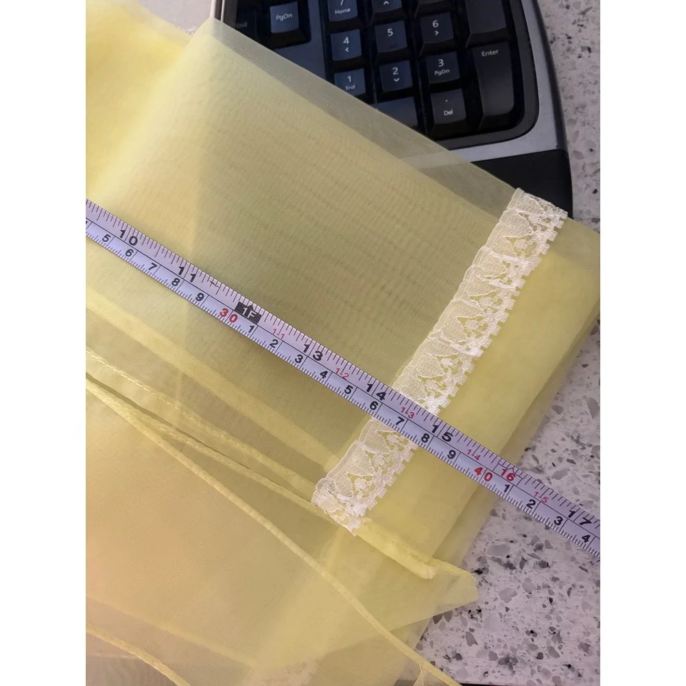 Vintage Apron By Powers Minneapolis Sheer Yellow Lace Trim New In Box